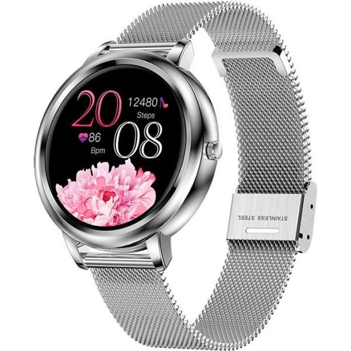 Oricean Montre Connectée Femme, Montre Intelligente IP68 Etanche Bracelet Connecté Cardio Podometre Smartwatch Sport Fitness Tracker