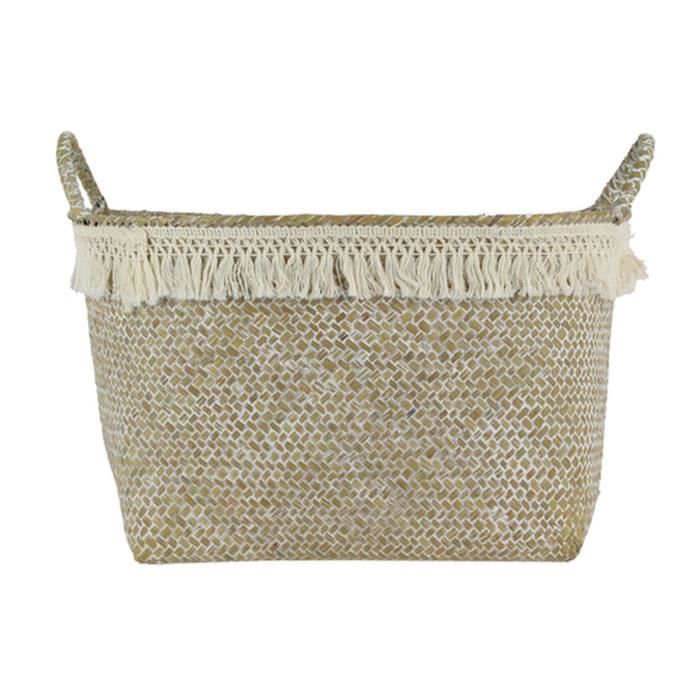 Panier en jonc de mer Lifestyle - L. 33 x H. 23 cm - Beige