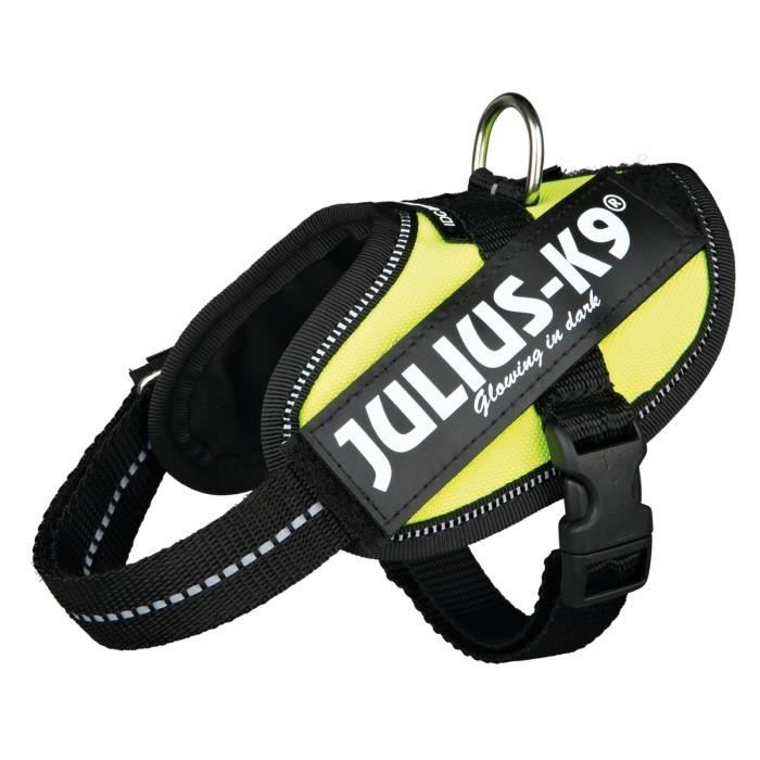 JULIUS-K9 Harnais Power IDC Baby 2/XS–S: 33–45cm jaune fluo pour chien