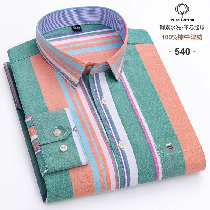 Chemise à Manches Longues Pour Hommes En Coton Pur Avec