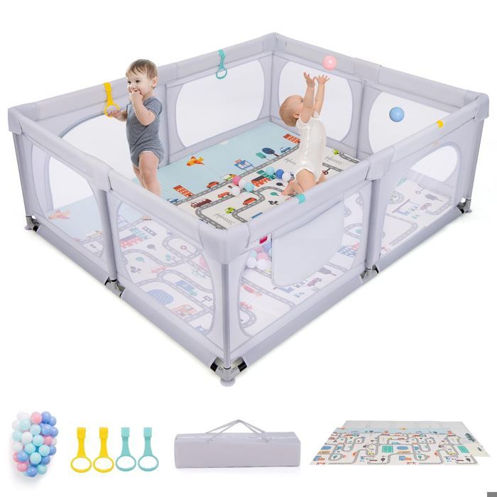 Parc Bébé – DREAMADE Aire de Jeu Portable – 189X158CM Tapis