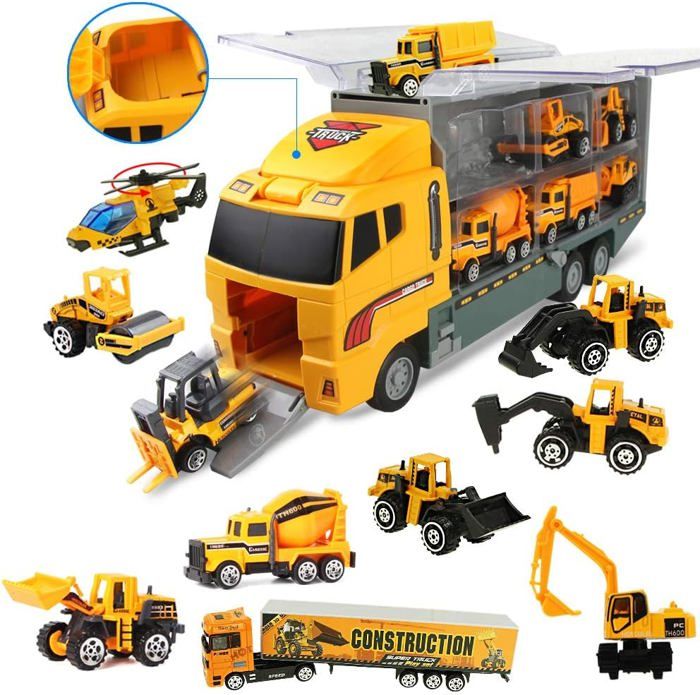 Voiture Camion de Transporteur Véhicule Petite avec 6 Mini Voitures Jeu