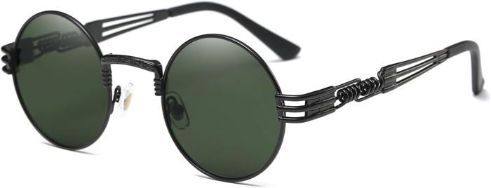 Lunettes De Soleil Rondes Rétro Style John Lennon - Verres Photochromatiques, Monture Dorée, 100% UV