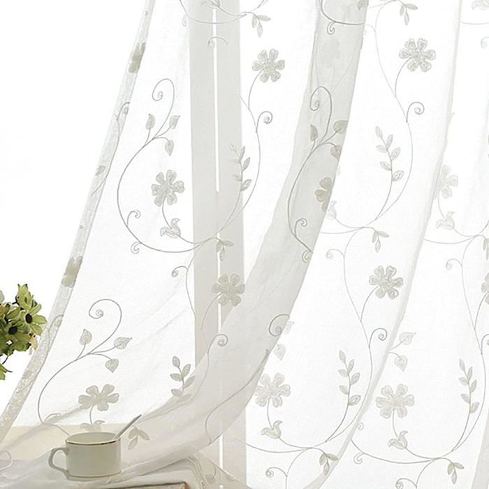 FYJS Lot de 2 rideaux de cuisine brodés Dorian, rideaux patchwork en