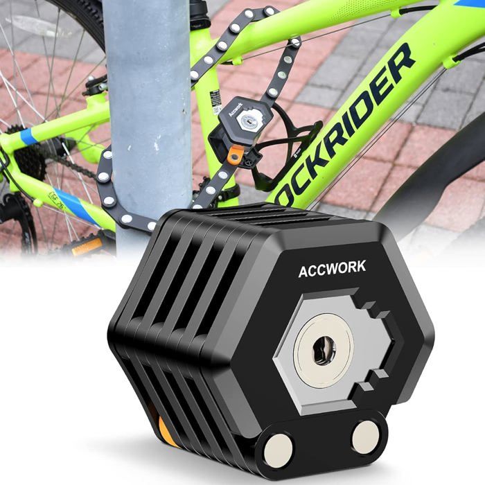Antivol Vélo Pliable 85 Cm - Acier Allié Haute Sécurité - Revêtement Caoutchouc ABS - Pour VTT Et Route