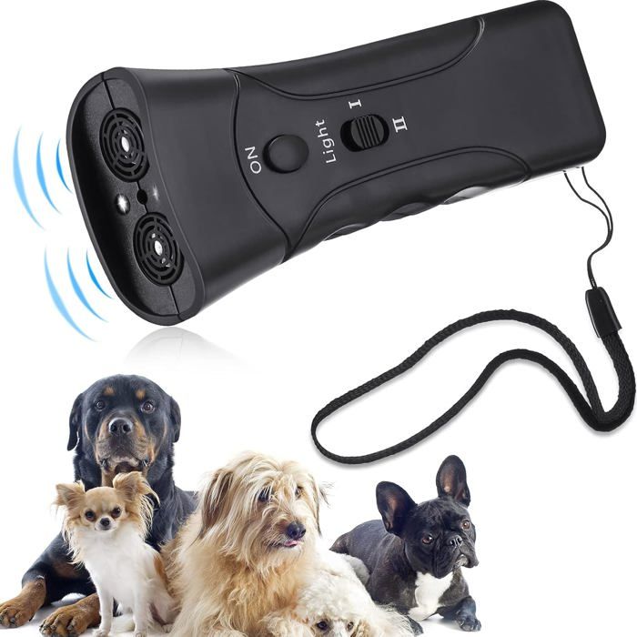 Meilleurs prix pour Répulsif portable pour chien à deux canaux, outil de dressage ultrasonique pour chien pour éviter les aboiements du chien