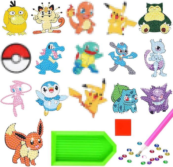 Kit De Peinture Diamant Pour Enfants, Comprend 2 Porte-clés De Peinture Diamant, 25 Autocollants De Peinture Diamant, 1 Peinture Diamant 5D, 1 Cadre Photo, Pour Cadeaux D'enfants