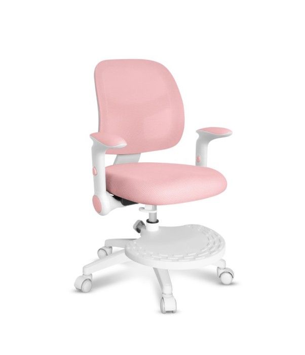 Chaise de bureau enfant MARK ADLER Junior 5.0 Rose - Ergonomique Hauteur et profondeur réglables Accoudoirs Repose-pieds