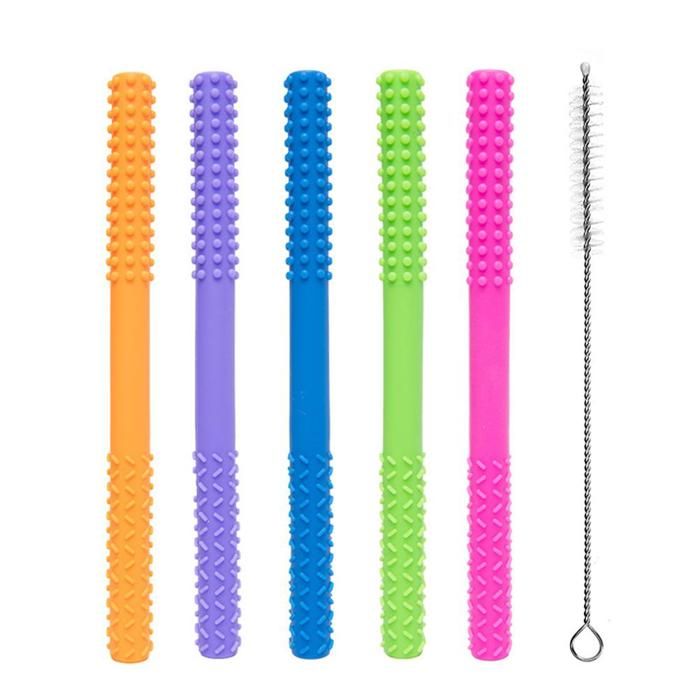 6 Anneaux De Dentition Creux En Silicone Pour Bébé - Sans BPA Avec Brosse De Nettoyage