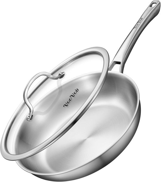 Poêle à friteuse, acier inoxydable avec contrôle de la température et