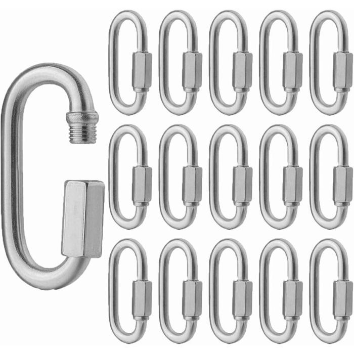HOUSON Lot De 8 Mousquetons M5 Delta En Acier Inox 304 – Verrouillage Triangulaire, Pour Hamac Et Balançoire