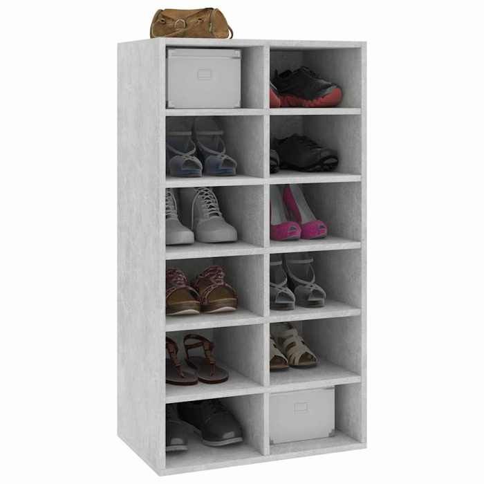 RemiseArmoire/meuble à chaussures Étagère à chaussures Gris béton 54 x 34 x 100 5 cm Bois ingénierie JILIMAISON2025 61026409