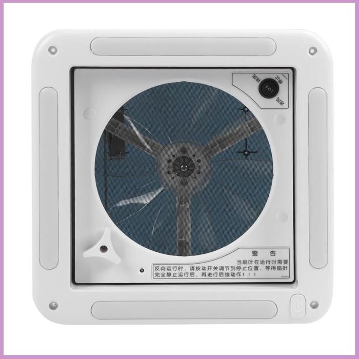 Ventilateur de Plafond à Commande Manuelle 12V Ventilation Dair à 2 Voies avec Lumière LED RV Caravane Bus 11x11 Pouces - Cocosity