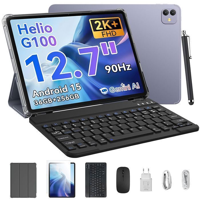 Blackview LINK8 Tablette Tactile 127 2K 90Hz avec Clavier+Stylet+SourisAndroid 1536Go RAM 256Go 8400mAhGemini AIWidevine L1