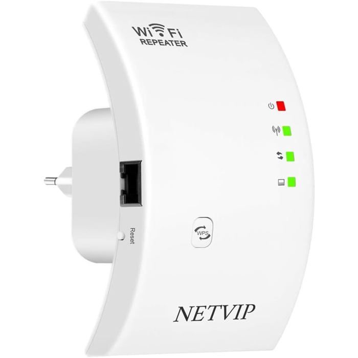 Répéteur WiFi 300 Mbps 2.4GHz Avec Port Ethernet - Amplificateur De Signal, Portée Jusqu'à 50m, WPS - Compatible Tous Routeurs