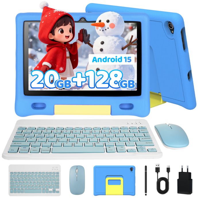Tablette enfant - KOTSREN - 10.1 Android 15 - 20 Go (3+17) RAM - 128 Go ROM - Wi‑Fi 6 Widevine L1