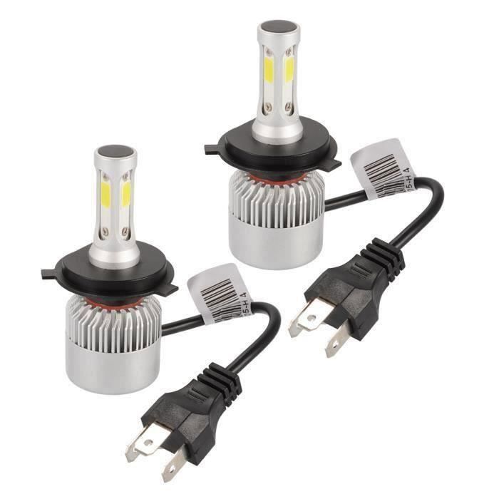 Ampoules Halogènes H4 - Lot De 2, 1200 Lm, Blanc Froid, Pour Feux De Croisement Et Route - Compatible Voiture Et Moto 12V