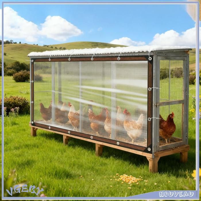 Comparer les prix de Duokon couverture de poulailler imperméable  Couverture de Poulailler de 66 X 98 Pieds pour Lhiver Bâche animalerie produits