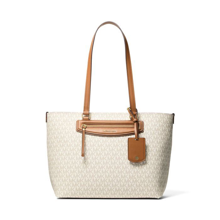 Michael Kors Jet Set Travail - Sac cabas logo MK Vanille-Noisette 30S6GTVT2B-149