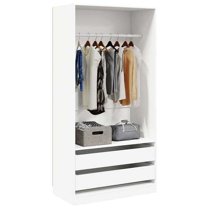 En PromotionArmoire de chambre Moderne - ABOTT@ Cabinet vêtements/Garde-robe - Blanc 100x50x200cm Bois dingénierie 805980