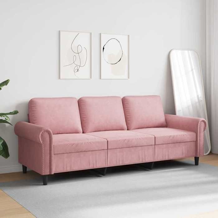 Rose SOFA - PHSH - Canapé avec 3 places - contemporain - Rose 180 cm Velours C1830