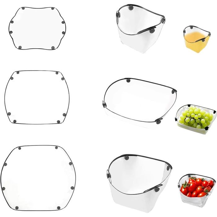 3 Pièces Set de vaisselle de camping portable assiette pliable matériau de qualité alimentaire facile à nettoyer 3 Pièces Set de vaisselle de camping portable assiette pliable matériau de qualité alimentaire facile à nettoyer