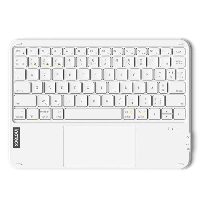Inateck Clavier Bluetooth avec pavé Tactile Clavier sans Fil AZERTY Ultra Fin et Portable Compatible avec Windows et iPad OS