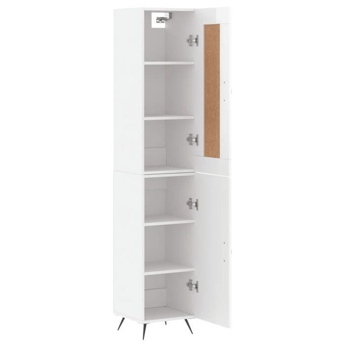 Décoratif - Placard de rangement - Buffet haut - Buffet salle à manger - Blanc brillant 345x34x180cm - bois dingénierie con3878558