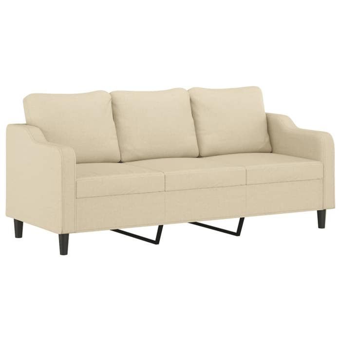SOFA-Canapé salon - 3 places - (par siège) : 110 kg - oreillers - décoratifs - crème 180 cm tissu C4240