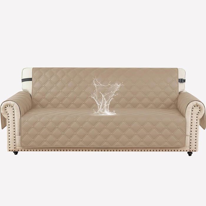 Impermeable Housse Canapé 3 Pces avec AccoudoirsUniverselle Couvre Canapé avec Poches Latérales3 Pces (L 176 C HOUSSE DE FAUTEUIL