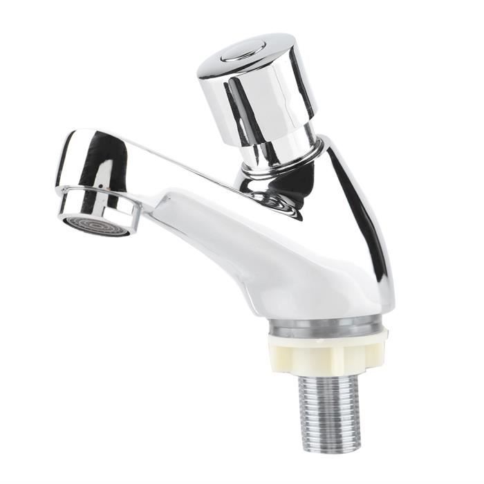 Robinet de lavabo en chromée robinet à fermeture ...