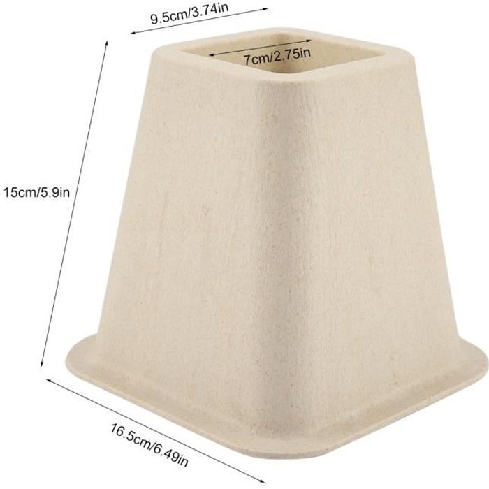 4pcs Rehausseur Pieds De Lit Rehausseur De Meuble Lit Table Set