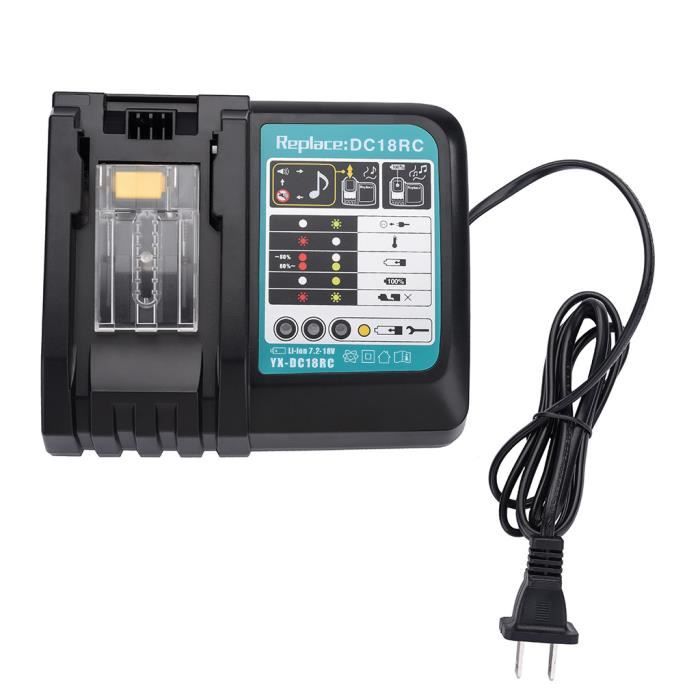 DC18RA Chargeur avec /écran LCD 3 A 14,4 V 18 V 3 Ah Batterie lithium-ion 18 V 3 Ah SHS Remplace Makita DC18RC