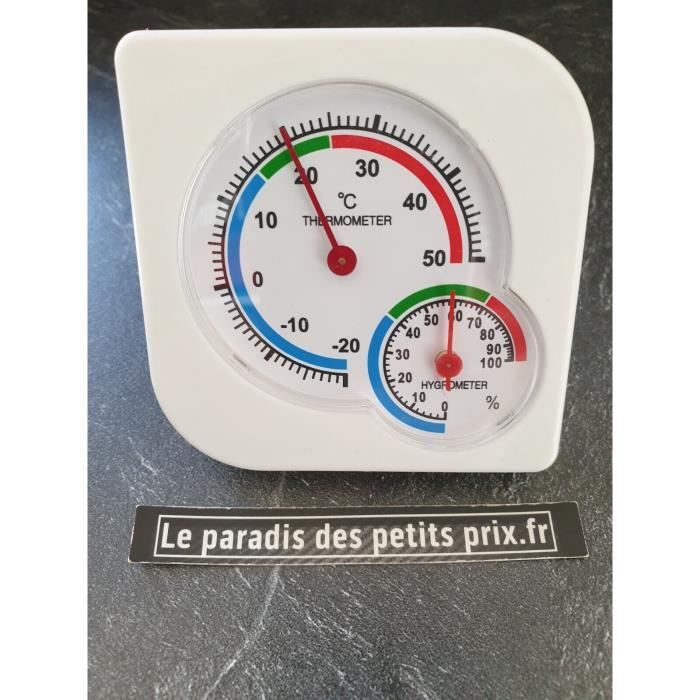 Thermomètre hygromètre , -20°C à + 50°C ,humidité 0-100 %, à poser ou accrocher
