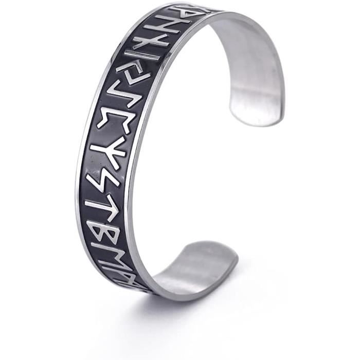 Viking Bracelet en Acier Inoxydable Bracelet pour Homme Runes