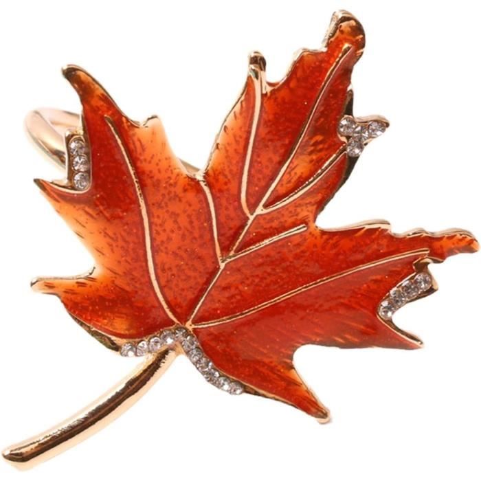 Ronds De Serviette En Forme De Feuilles D'érable - Lot De 12 Pour Thanksgiving, Décoration De Table Automne