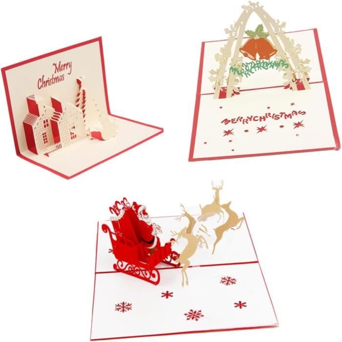 3 Pièces De Voeux Pour Noël Joyeux Noël Carte Cartes De Noël En Vrac