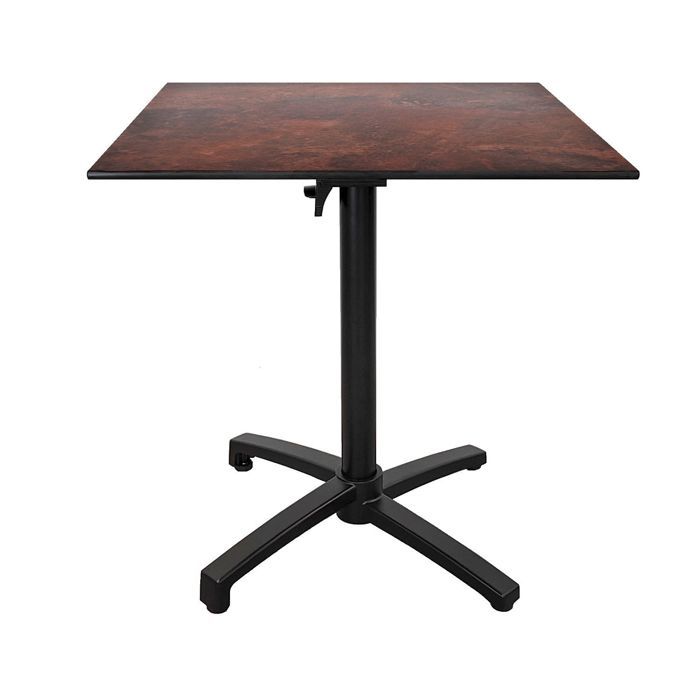 Restootab Table de jardin carrée Rouille - vue 2