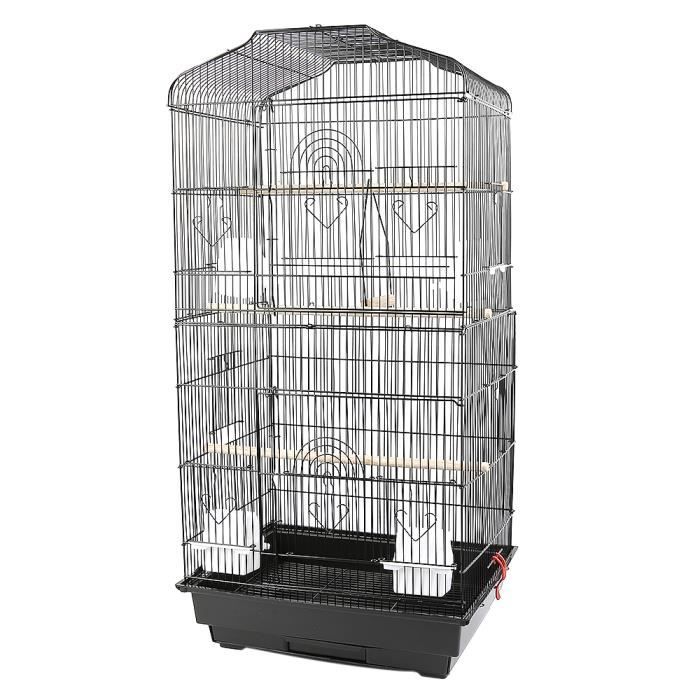 Cage Oiseaux - NUO - Volière Canaris - Acier et Plastique - 50x45x17 cm - Intérieur