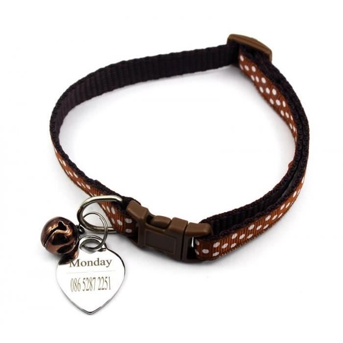 Version Marron 19 31cm Collier Personnalise De Chat Chiot Chihuahua Chien Avec L Etiquette D Identification Colliers Graves Achat Vente Laisse Accouple Version Marron 19 31cm Cdiscount