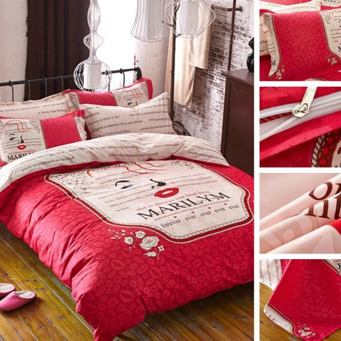 Taille S 1 2m Ensemble De Lit Quatre Pieces 1 Housse De Couette 1 Drap 2 Taie D Oreiller Achat Vente Housse De Couette Seule Cdiscount