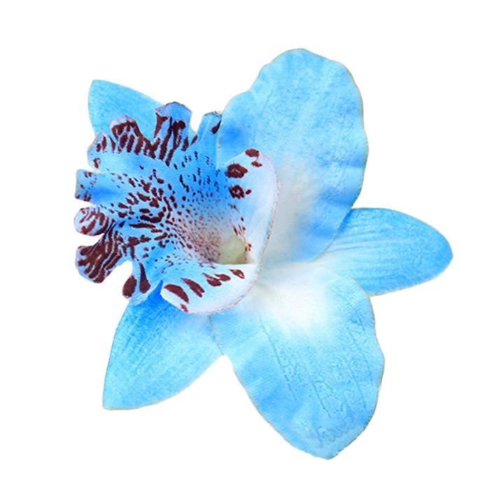 1 jolie barrette clip fleur exotique bleu (8 cm de diamètre environ) -  Cdiscount Au quotidien