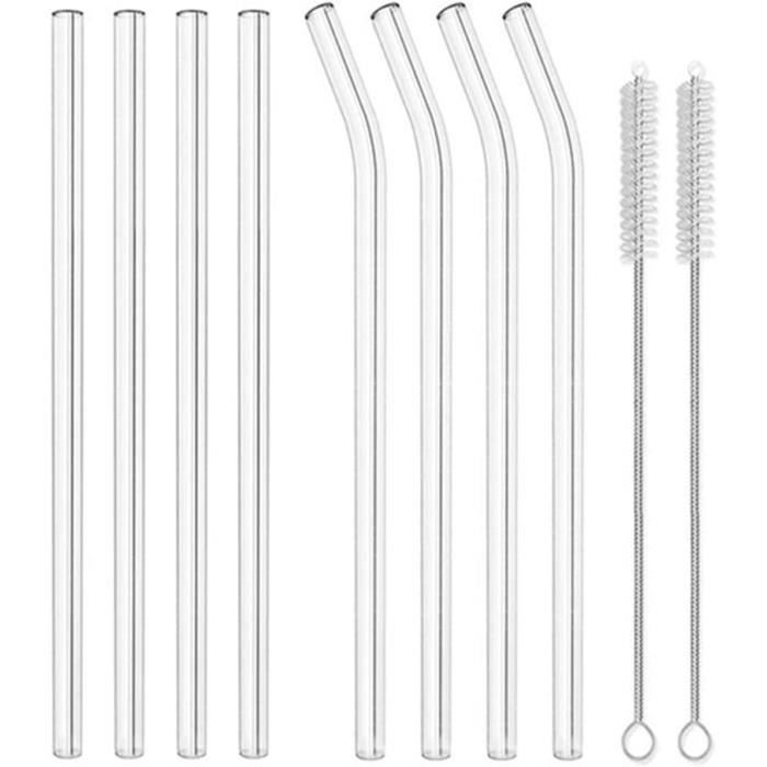 Lot De 4 Brosses Nettoyage Paille Silicone 6mm + 8mm – Pliable Et Réutilisable