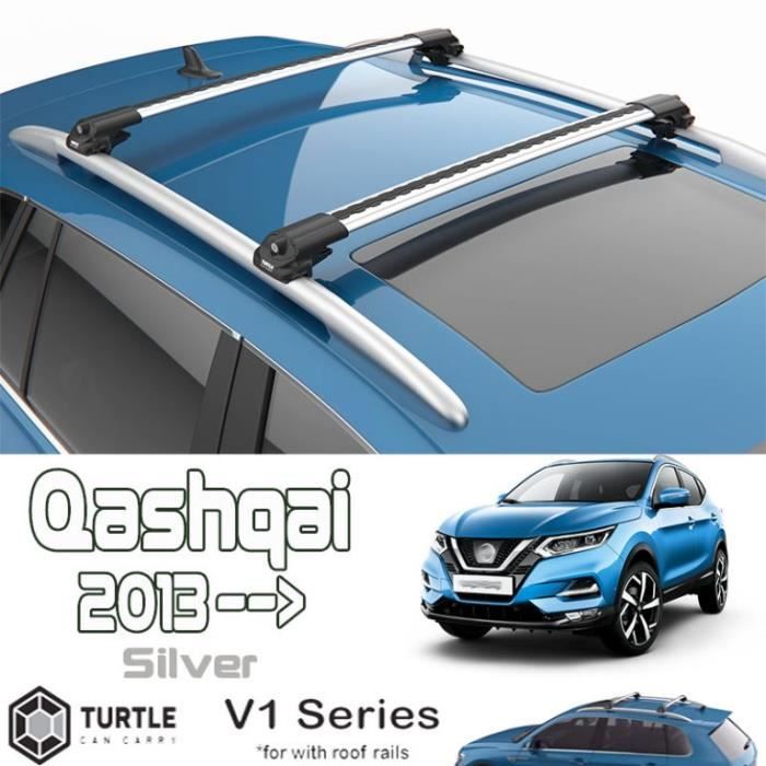 barres de toit pour nissan qashqai 2014 transversales alu le jeu de 2 serie turtle v1 avec serrures cdiscount auto