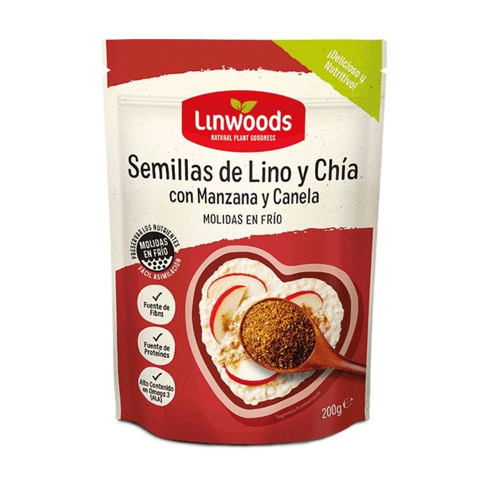 LINWOODS Graines de lin et graines de chia à la pomme et à la cannelle 200 g Cdiscount Au