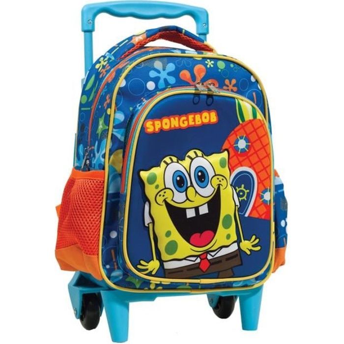 Sac roulettes maternelle Bob l Eponge Smile 30 CM Cartable