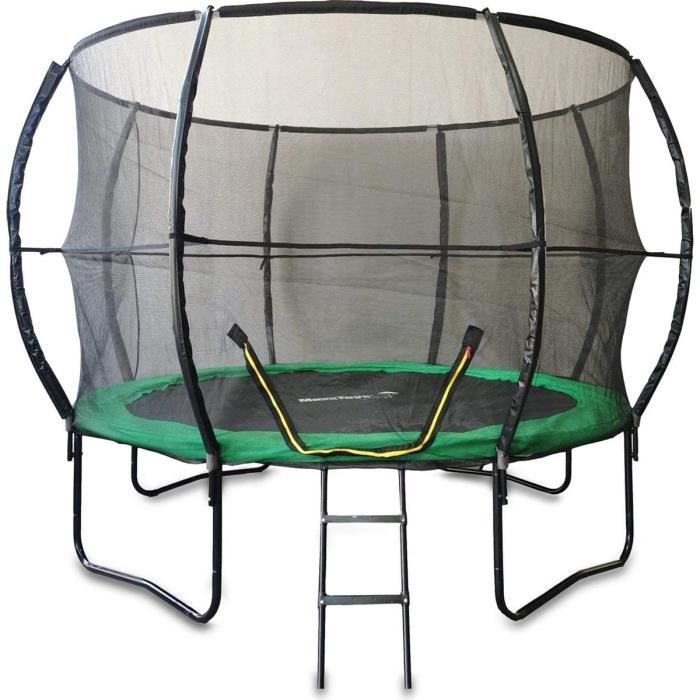 Trampoline de Jardin Extérieur - avec Échelle et Filet de Sécurité