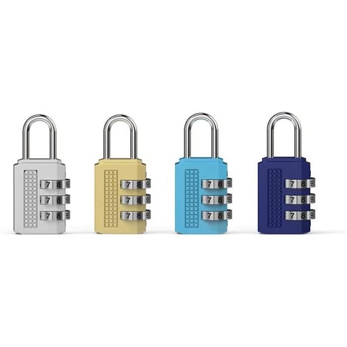 Jubaopen 8PCS Cadenas Valise Code 3 Chiffres - Lot De 8 Cadenas Bagage Colorés Pour Voyage Et Sécurité
