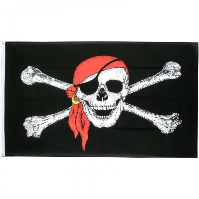 Grand drapeau de Pirate pour Baot, figurines de loup de mer