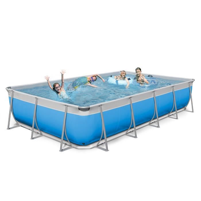nouvelle piscine hors sol rectangulaire plast 650x265 h125 complete futura 650 cdiscount jardin